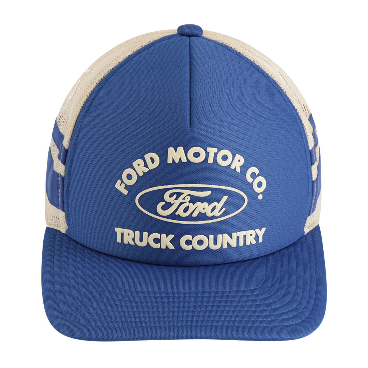 Blue cap with Ford Motor Co. logo and text on a white background