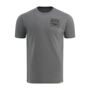 Gray t-shirt with a black Ford mustang RTR logo on a white background