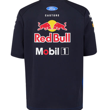 Black sports jersey with Red Bull and Mobil 1 logos on a white background