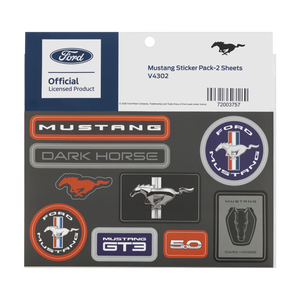 Ford Mustang sticker pack with various logos on a white background