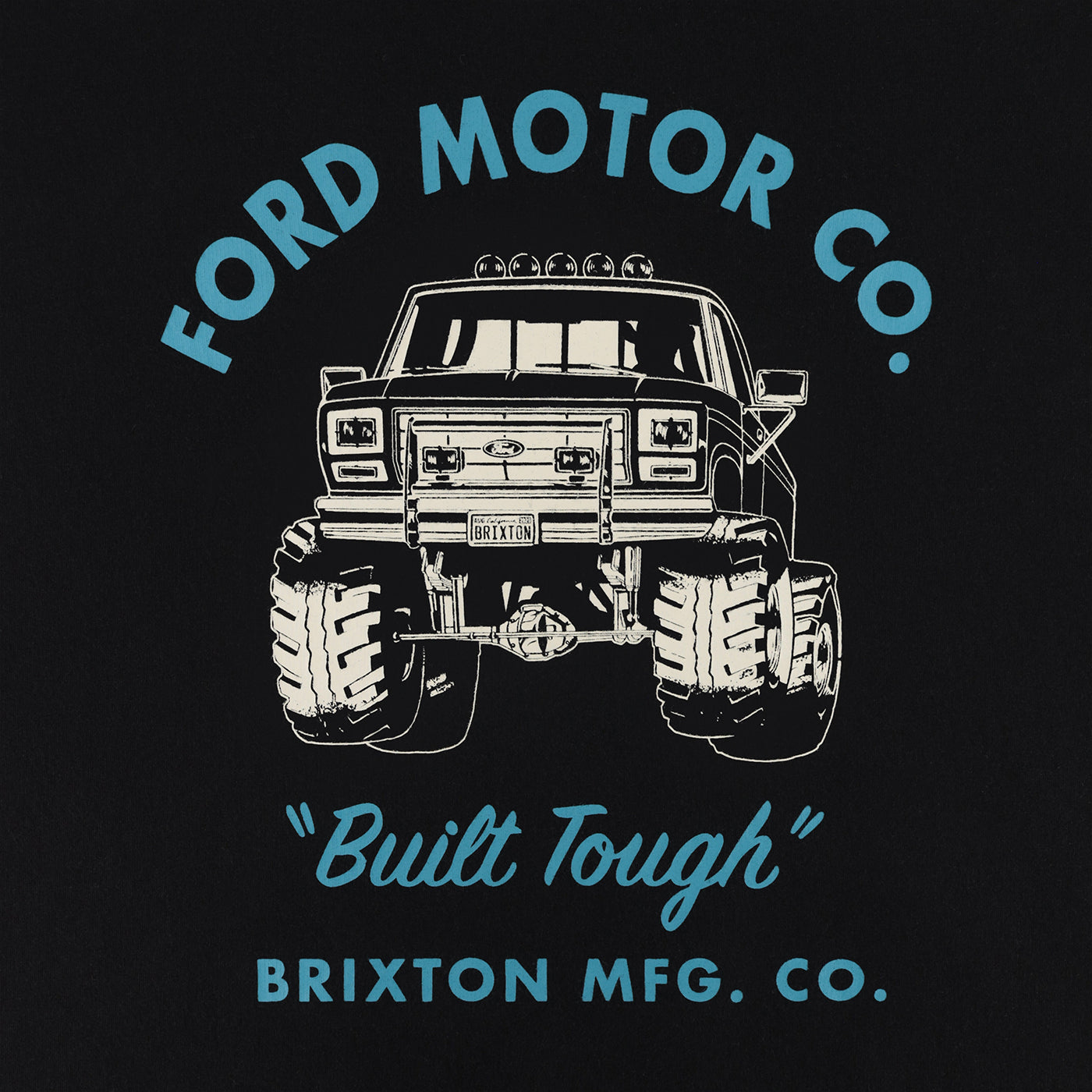 Illustration of a Ford truck with 'Ford Motor Co.' text on a black background