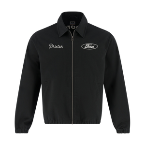 Black jacket with 'Ford' logo on a white background