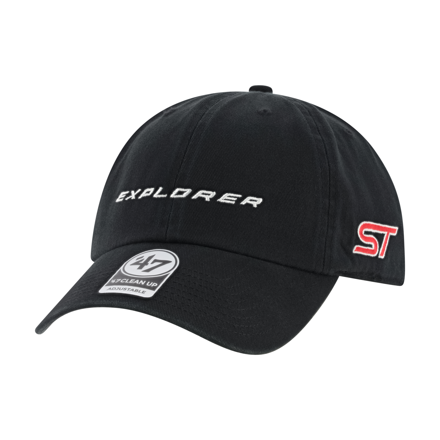 Black Ford explorer hat with ST in red at the side