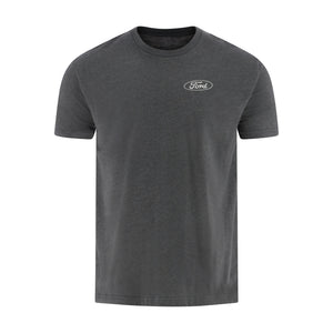 Gray t-shirt with Ford logo on a white background