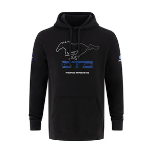 a black hoodie with a ford pony logo and GT3 text with ford racing text on a white background