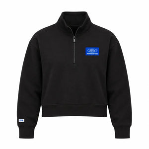 WOMEN'S ford racing 3/4 zip up sweatshirt in black