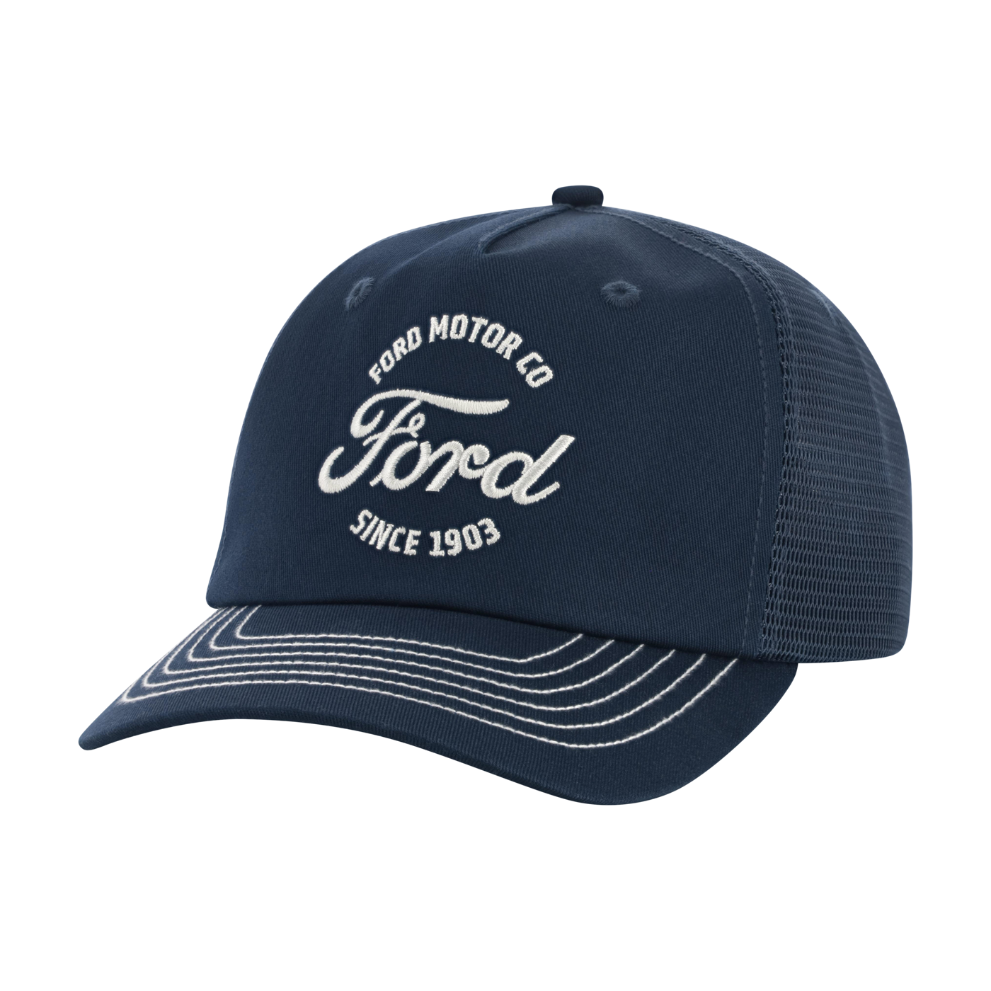 Ford Script Since 1903 Navy Blue Snapback Hat - Ford Merchandise