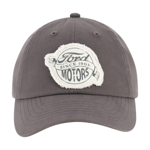 Gray cap with Ford Motors logo on a white background
