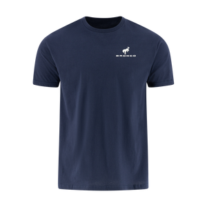 Navy blue t-shirt with a white Ford Bronco logo on a white background