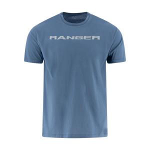 Blue t-shirt with 'RANGER' logo on a white background