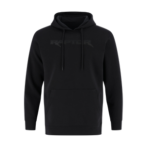 black hoodie with a black ford raptor logo