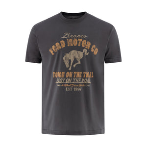 gray Ford Bronco t-shirt with vintage tough on the trail easy on the road text