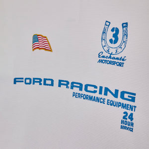 close up of enchante and Ford Racing logos on a white background
