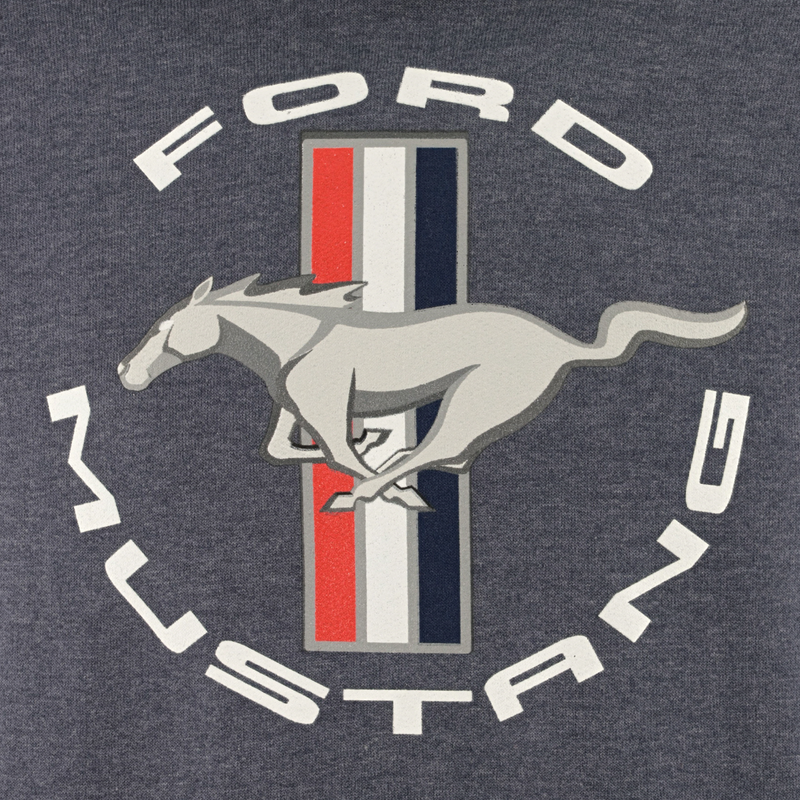 Ford  Mustang Men's Tribar Pullover Hooded Fleece - Close Up