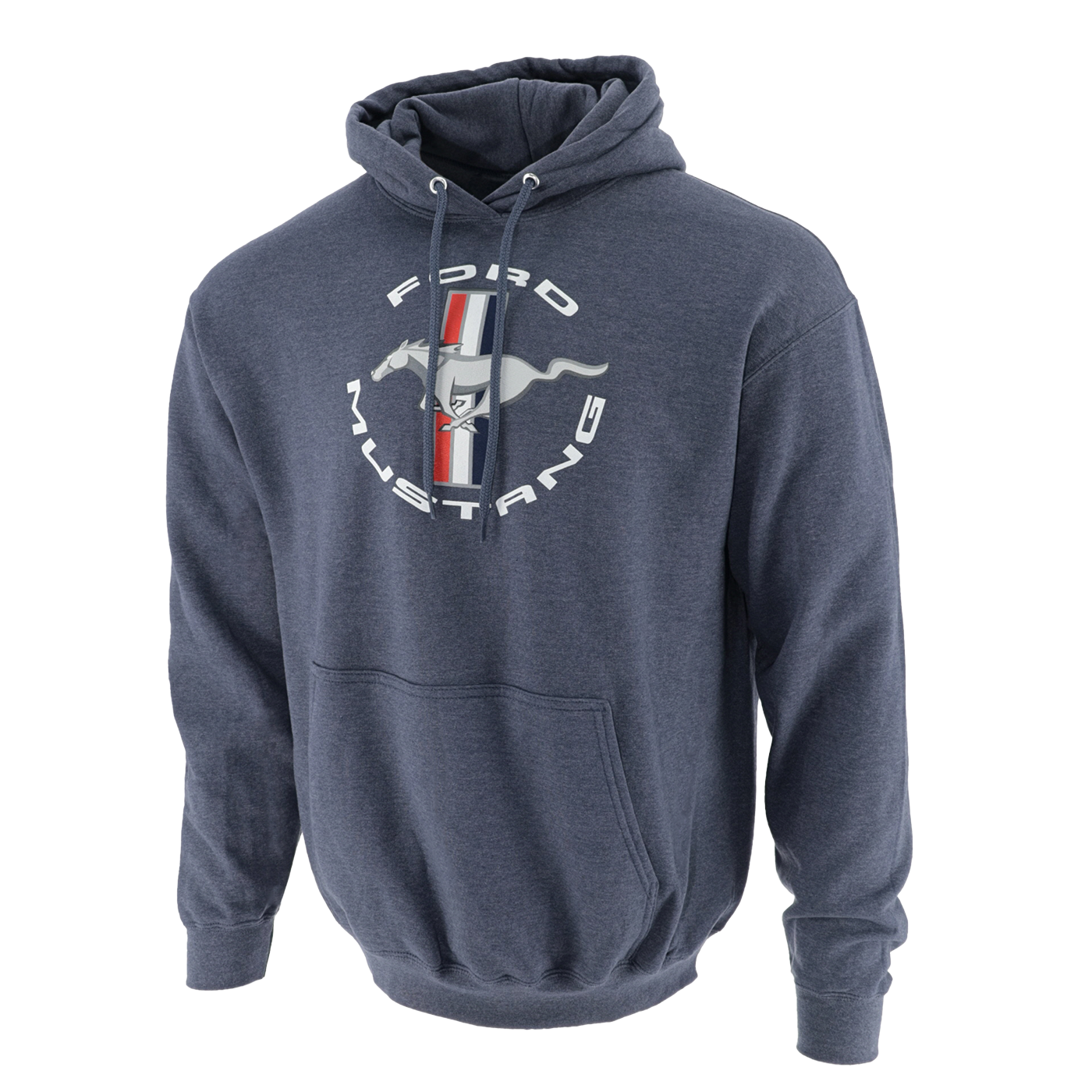 Ford Mustang Men's Tribar Pullover Hooded Fleece - Front View