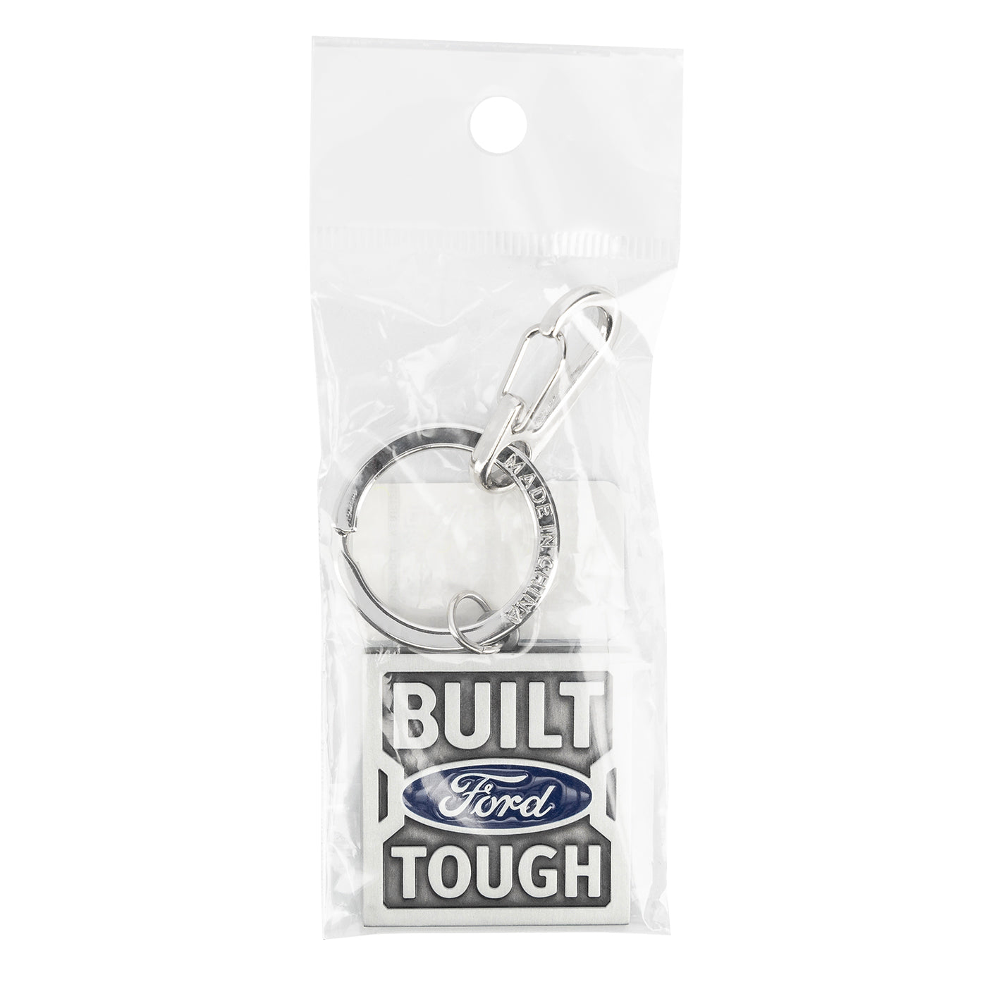 Built Ford Tough Keychain with Carabiner Clip
