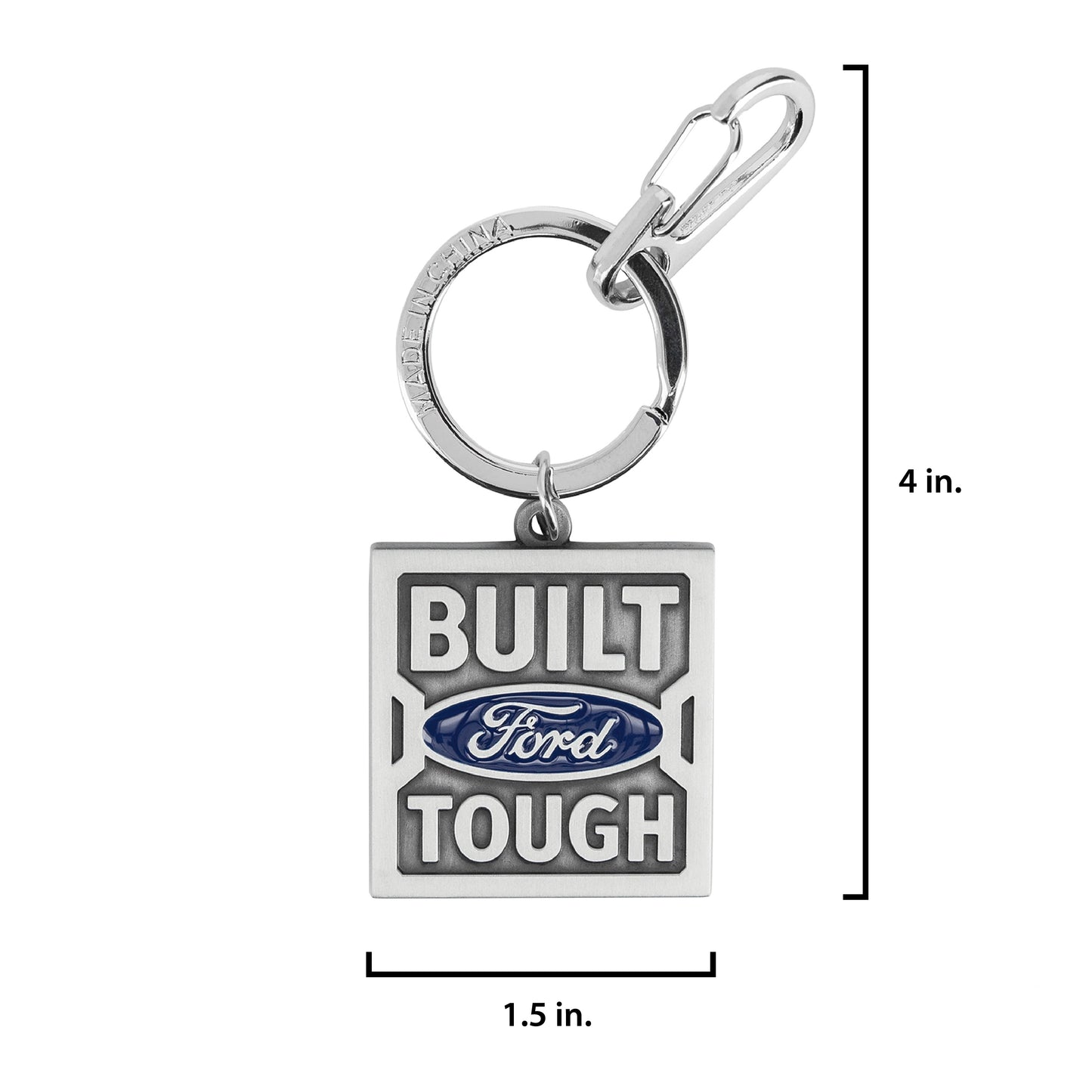 Built Ford Tough Keychain with Carabiner Clip