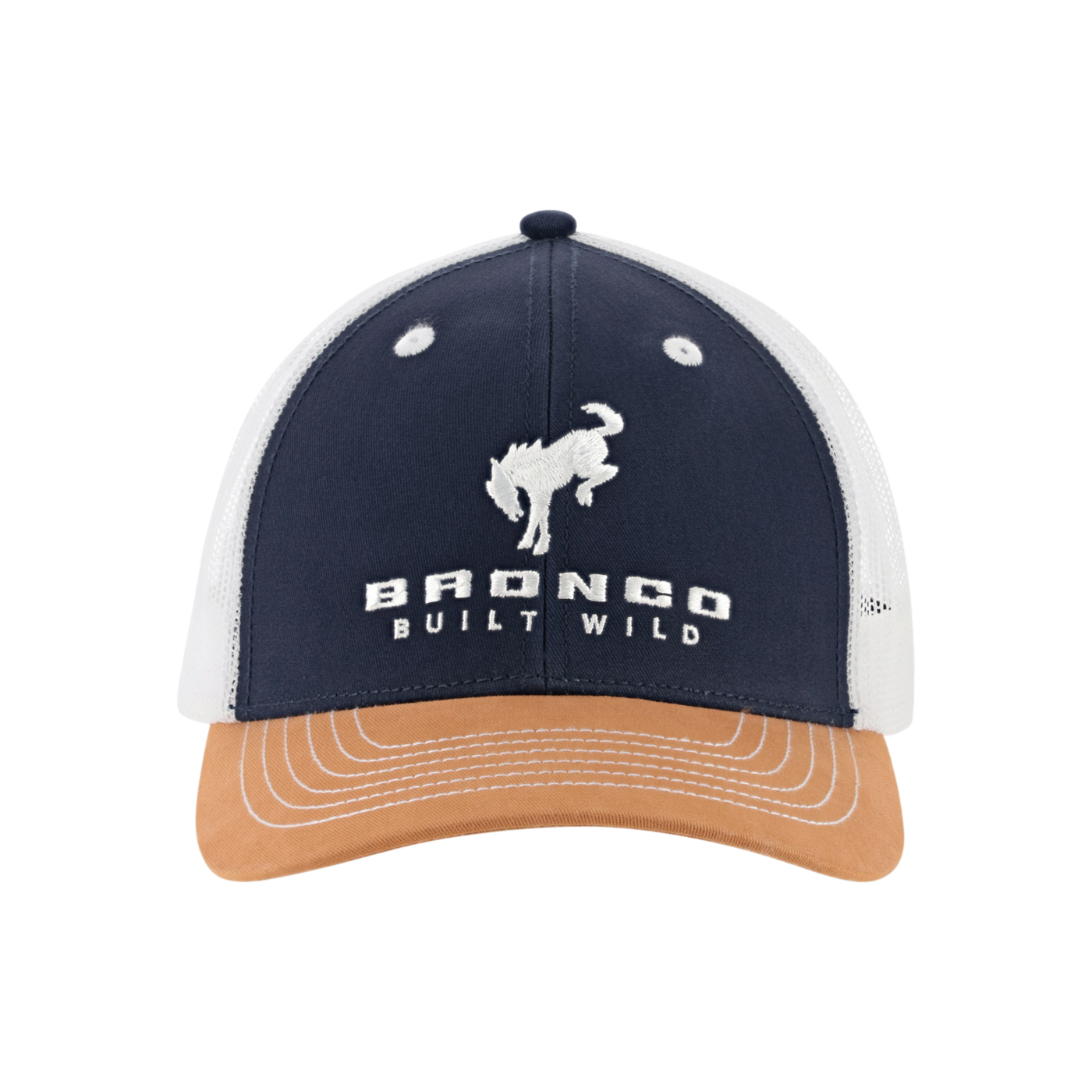Ford Bronco Built Wild Navy White Mesh Back Snapback Hat