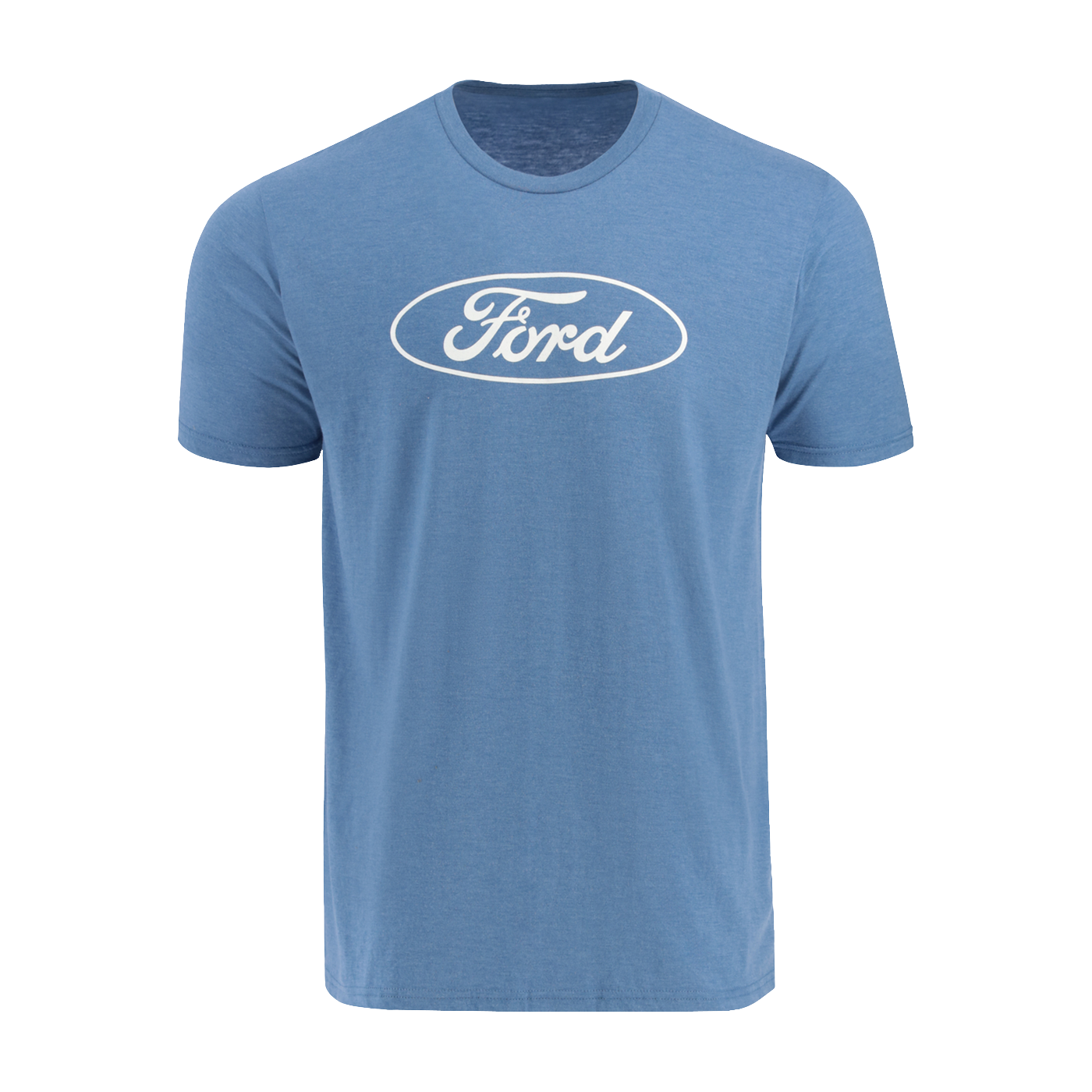 Blue t-shirt with Ford logo on a white background