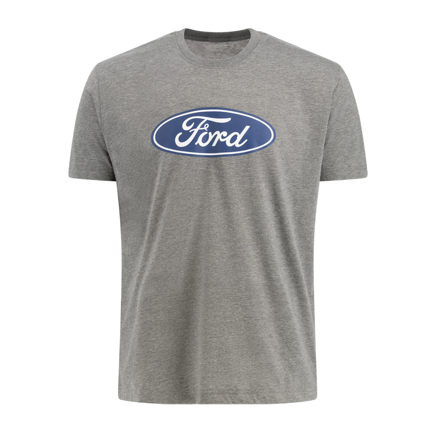Gray t-shirt with Ford logo on a white background