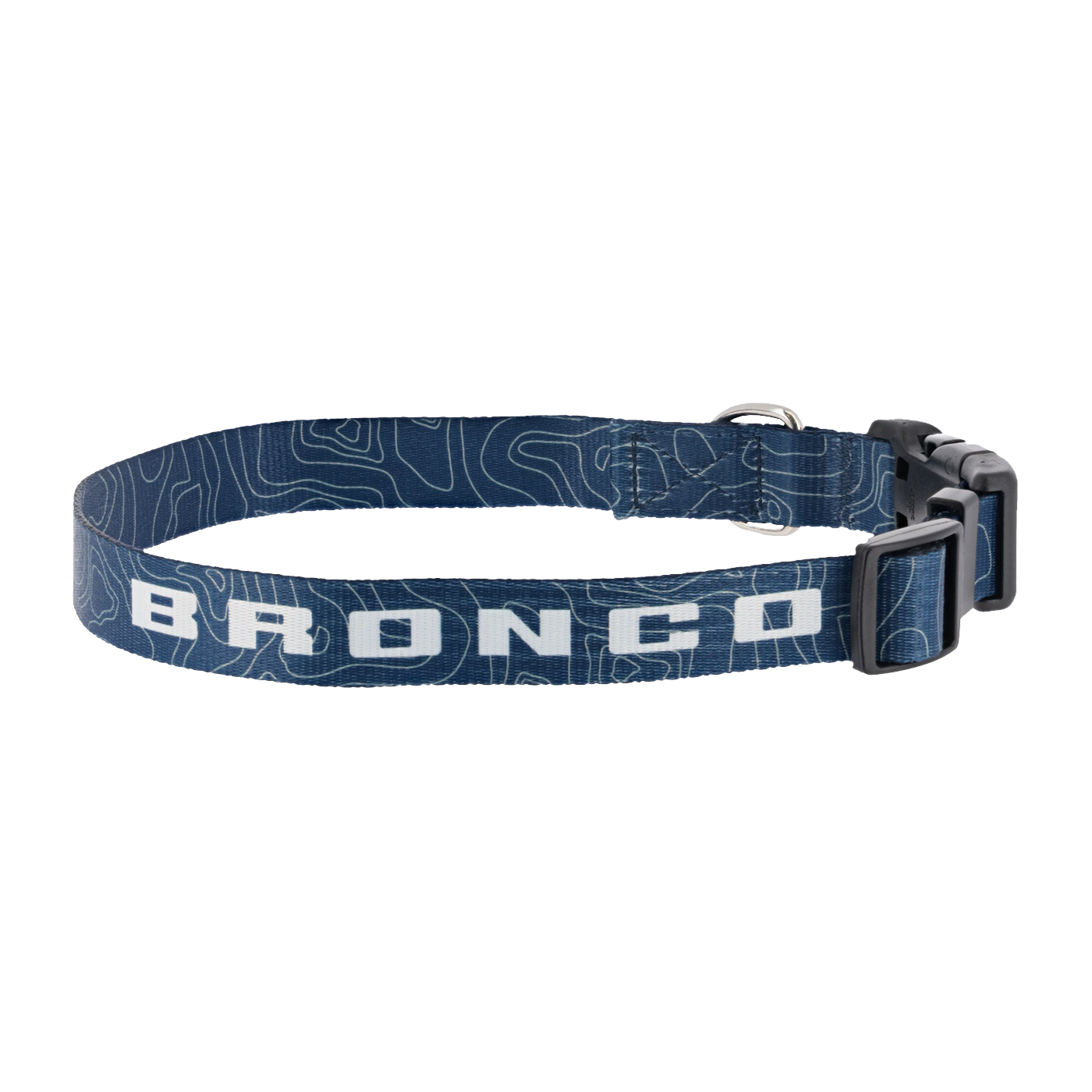 Ford Bronco Blue Topographical Adjustable Dog Collar