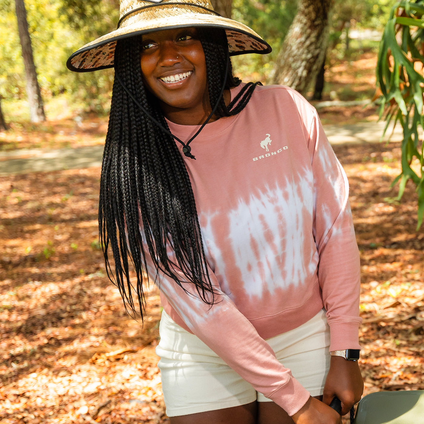 Ford Bronco Women's Tie Dye Crew Pullover Fleece - Lifestyle