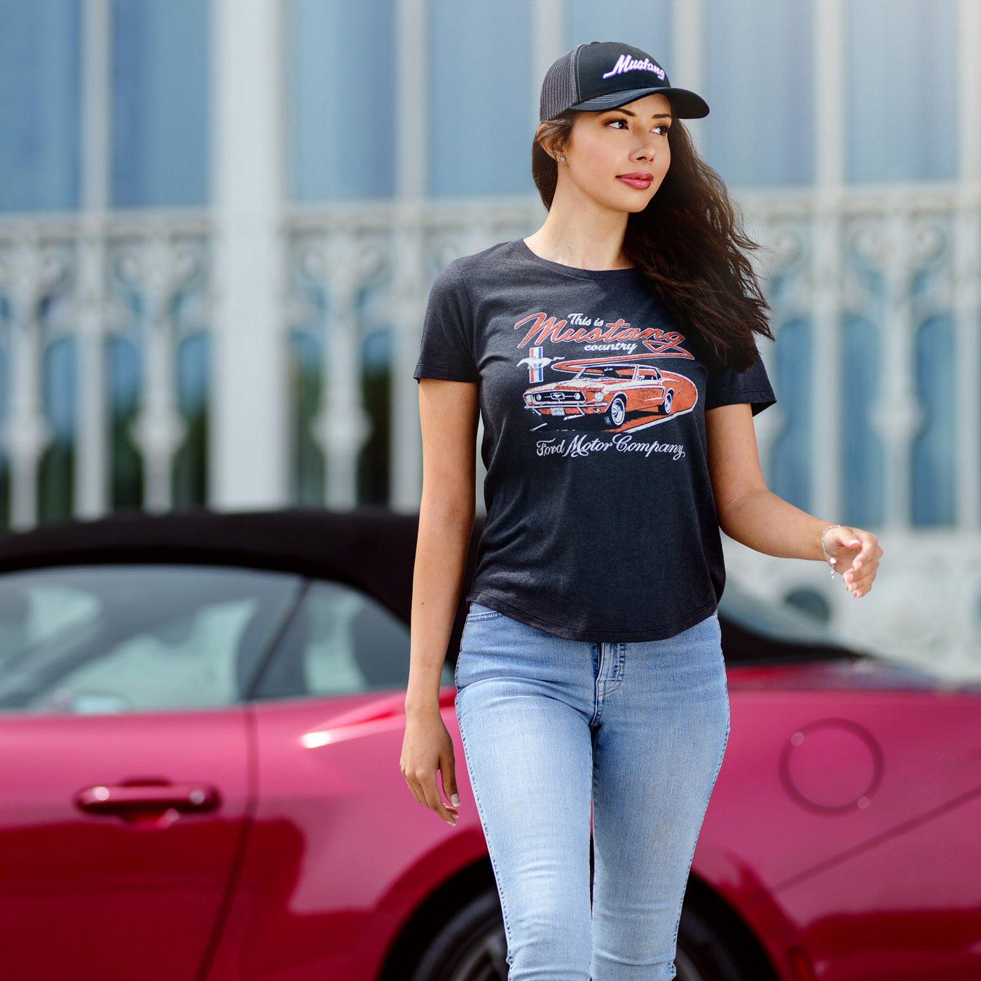 Ford Mustang Mesh Embroidered Snap Back Hat