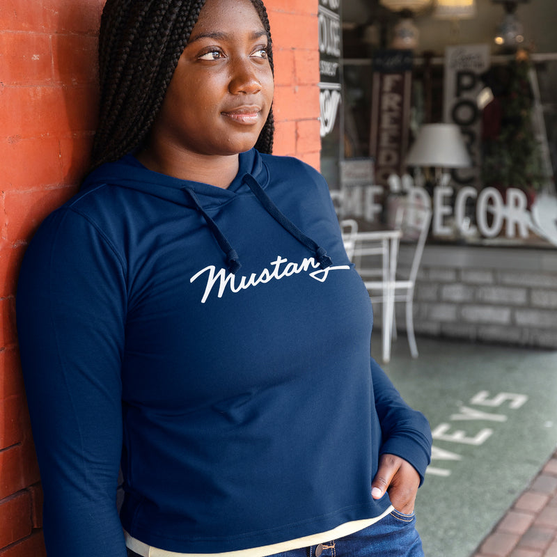 Ford Mustang Women's Foil Script Hooded Pullover - Lifestyle