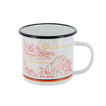 Ford Bronco Built Wild Mountains Enamel Mug - Back View