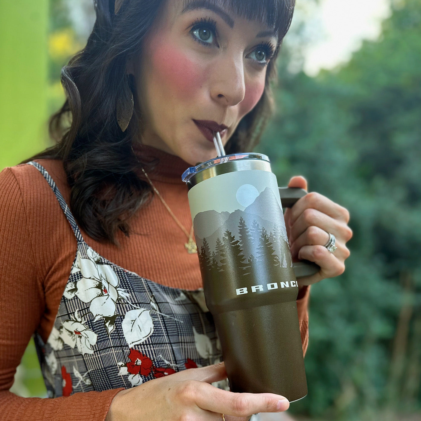 Ford Bronco Stainless Tumbler with Handle