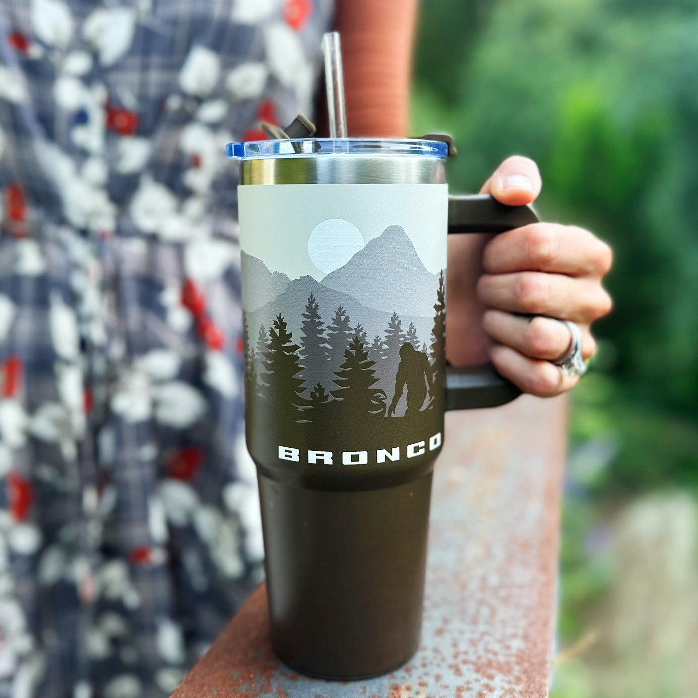 Ford Bronco Stainless Tumbler with Handle