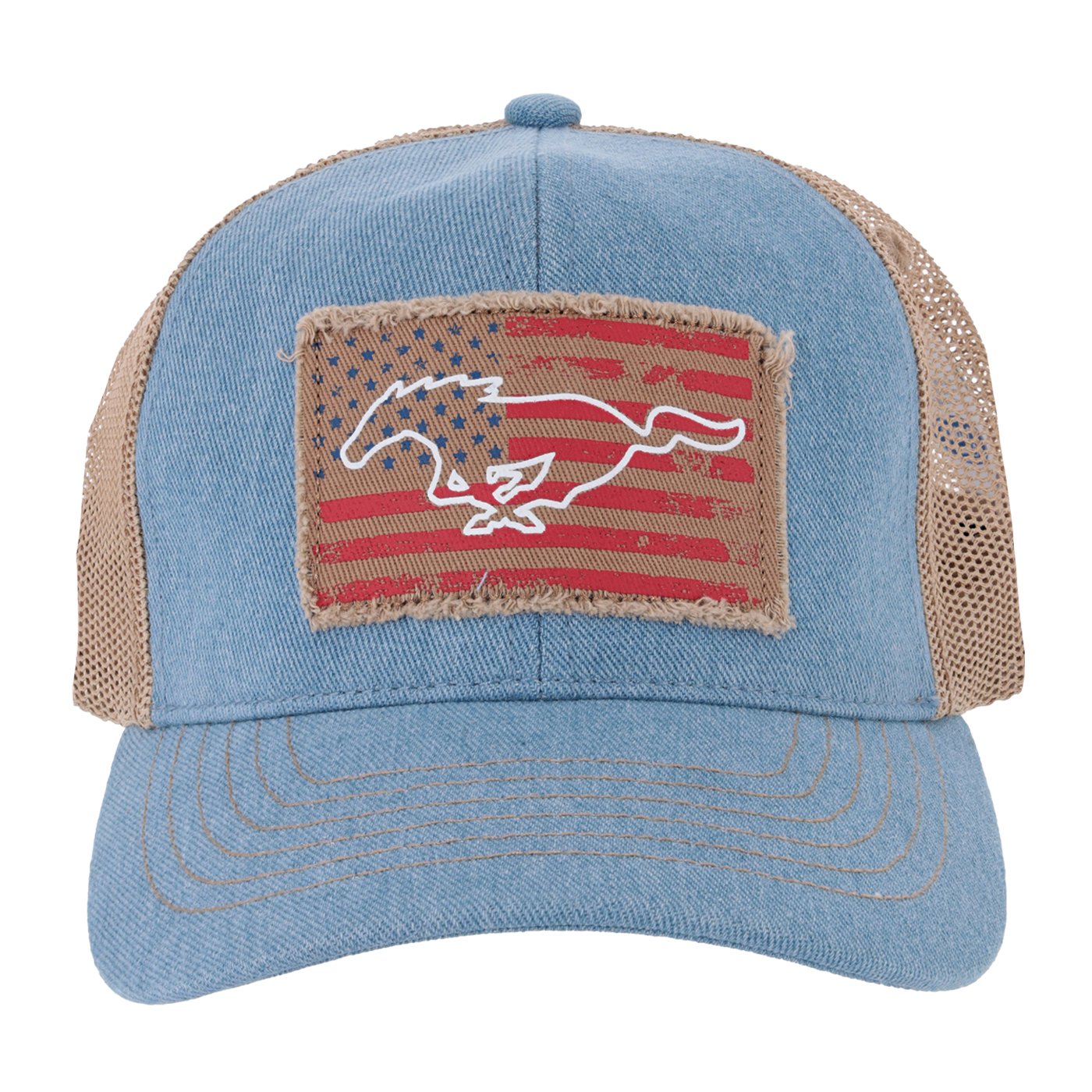 Ford Mustang Patriotic Pony Snapback Hat - Close Up
