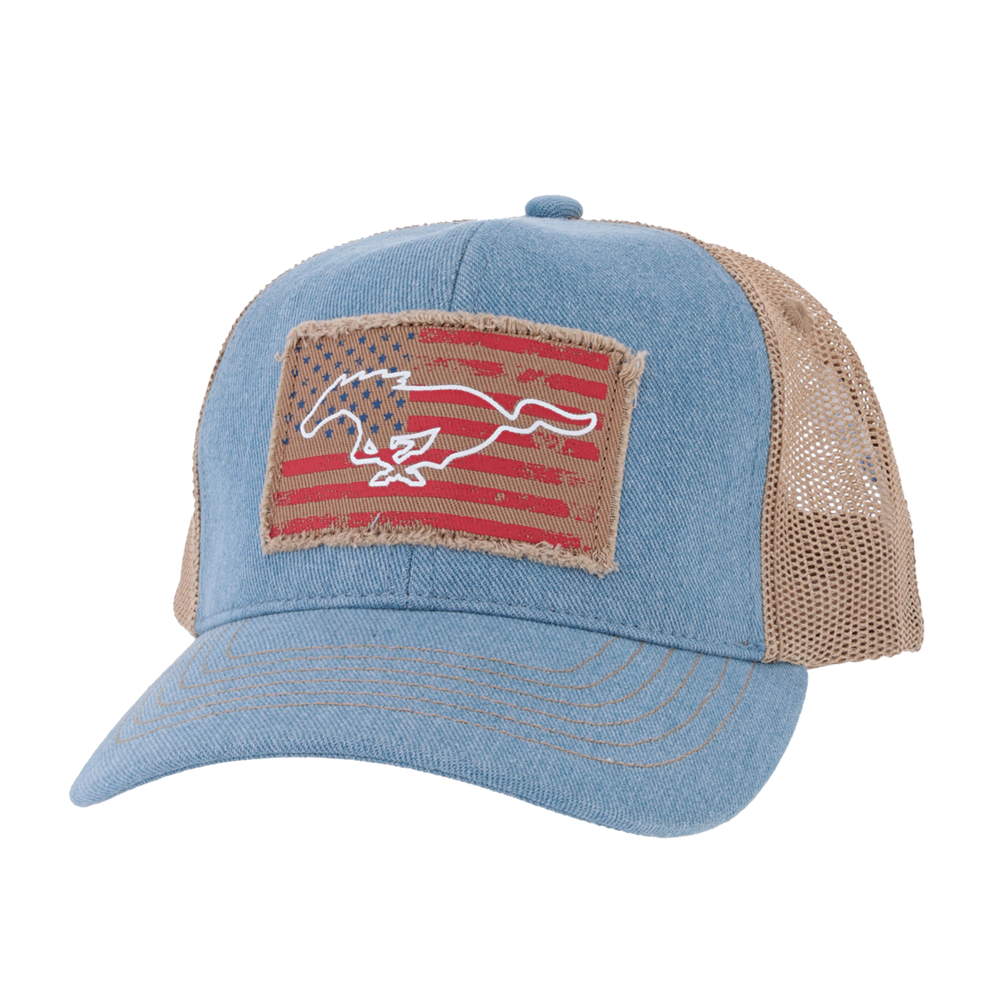 Ford Mustang Patriotic Pony Snapback Hat - Front View