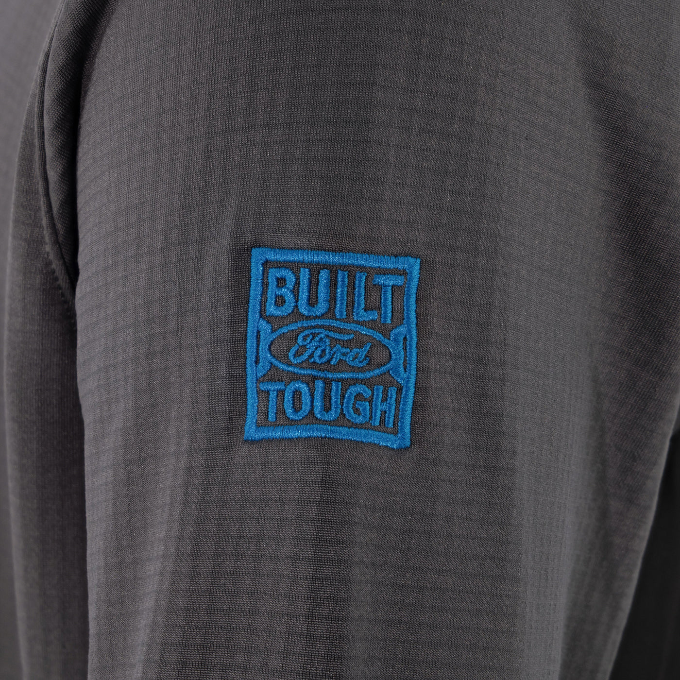 Ford Trucks Ranger Men's 1/2 Zip Hooded Grid Fleece - Close Up