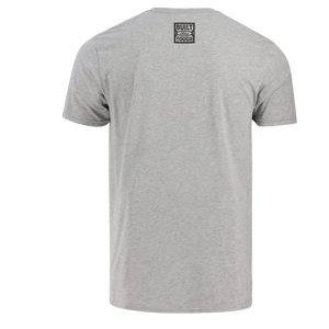 back of a gray t-shirt with a built Ford tough logo