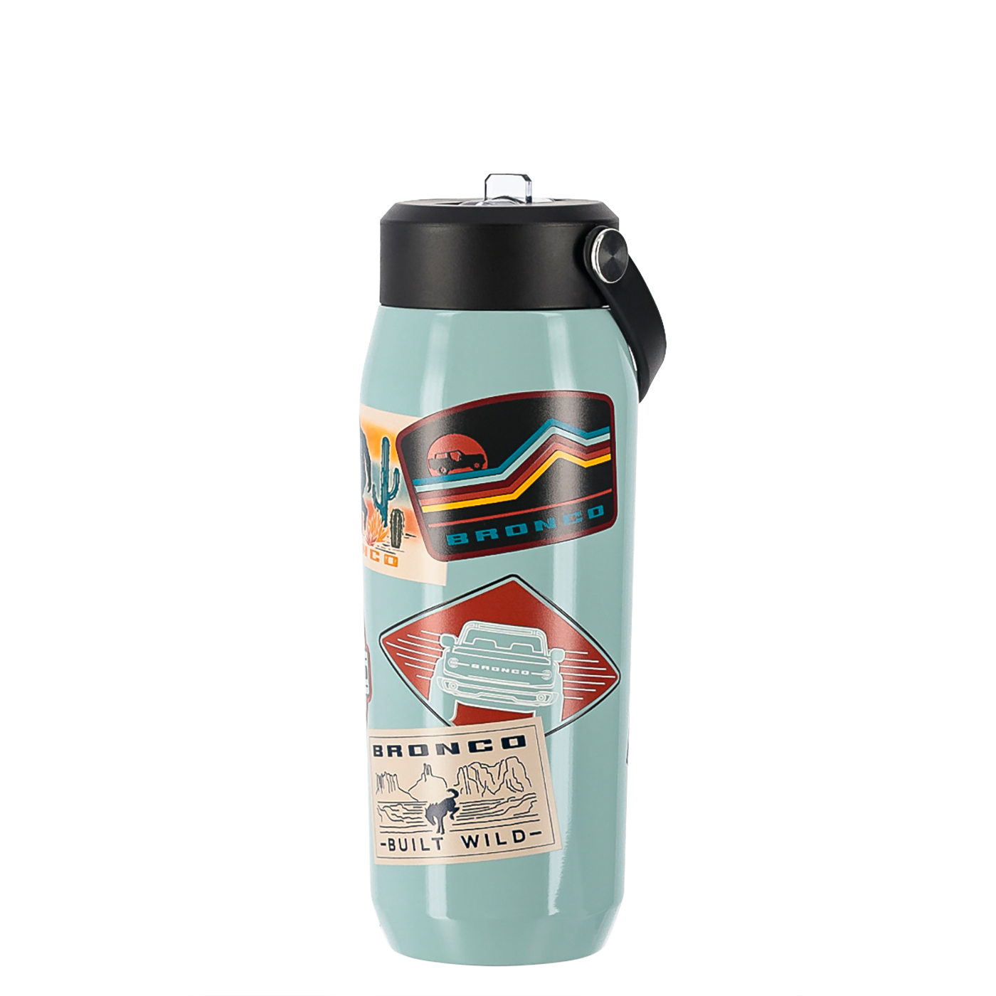 Ford Bronco 24oz Patches Teal Stainless Steel Tumbler