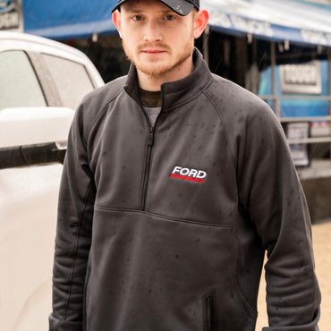 Ford Performance Mens Gray Quarter Zip Pullover