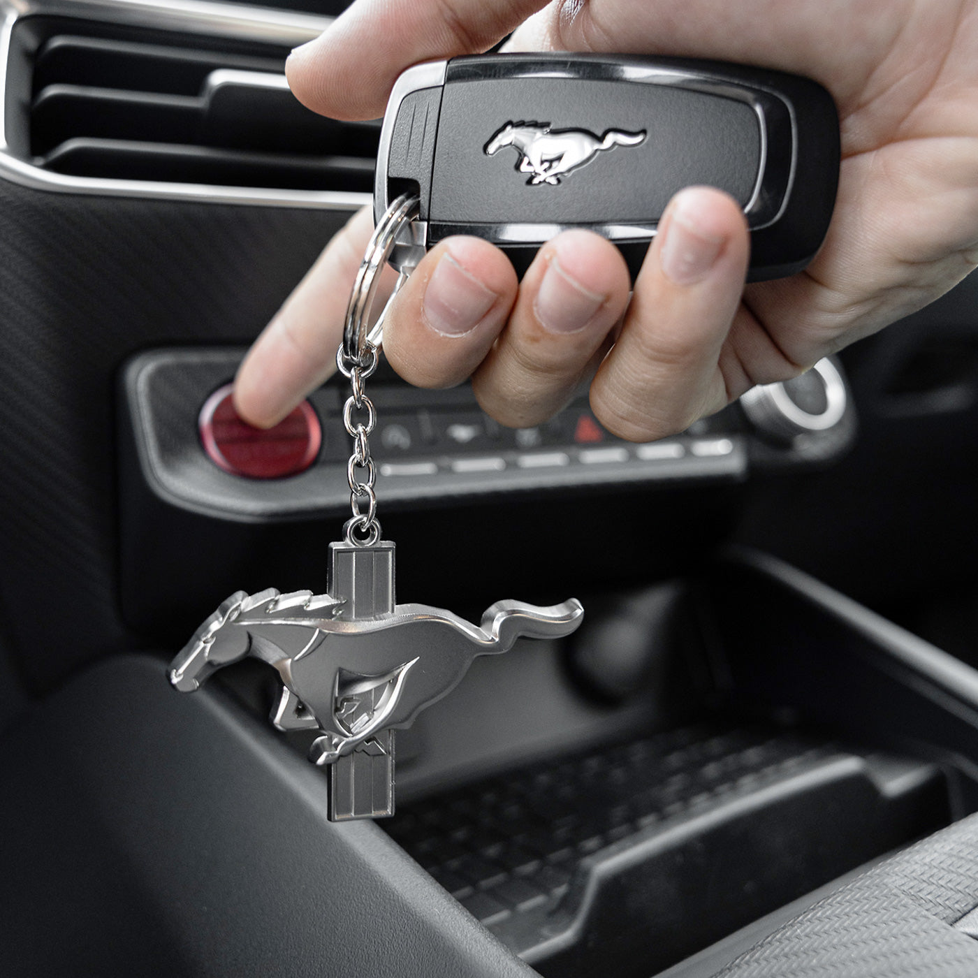 Ford Mustang Dark Horse Pony Keychain
