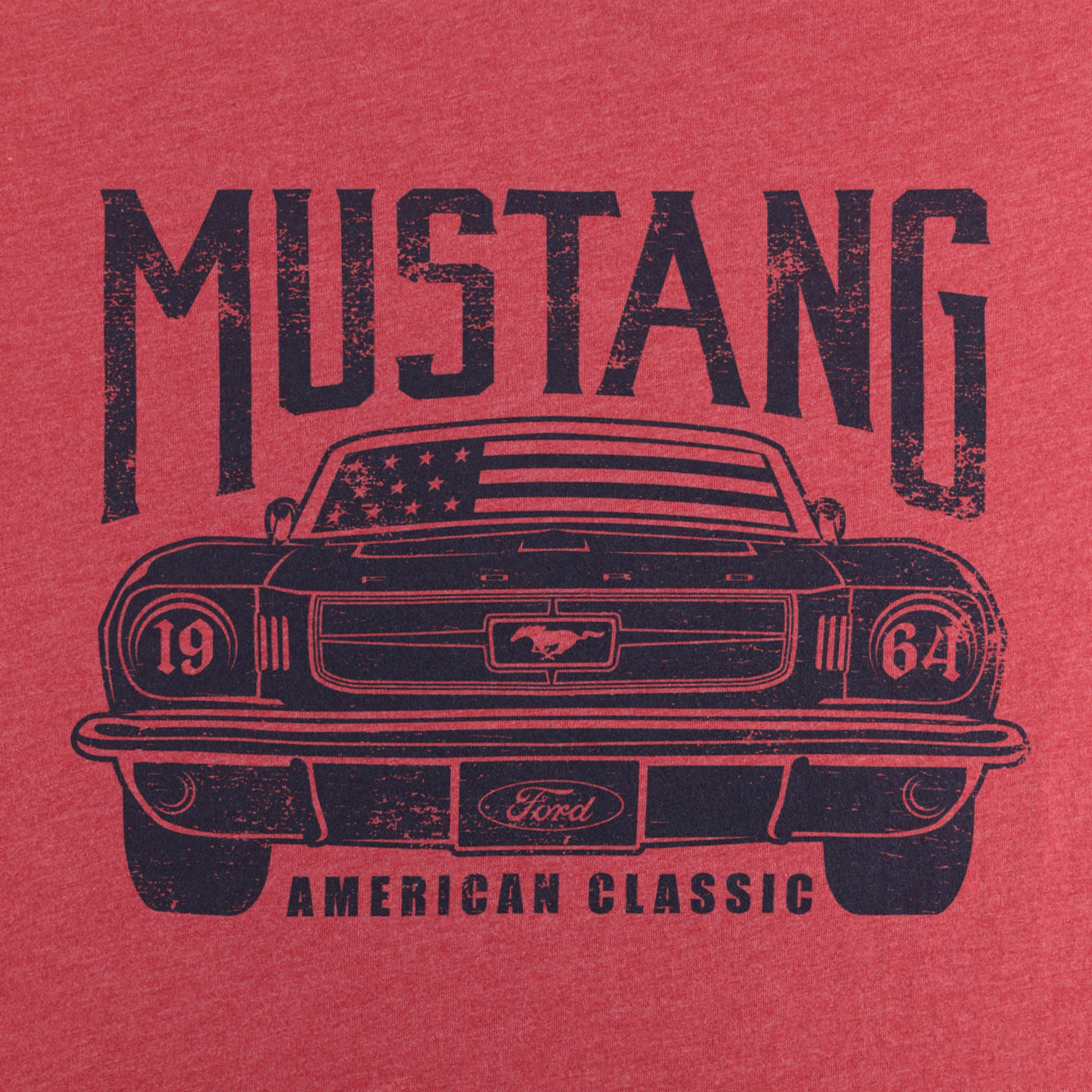 Ford 1964 Mustang Mens American Classic Red T-Shirt