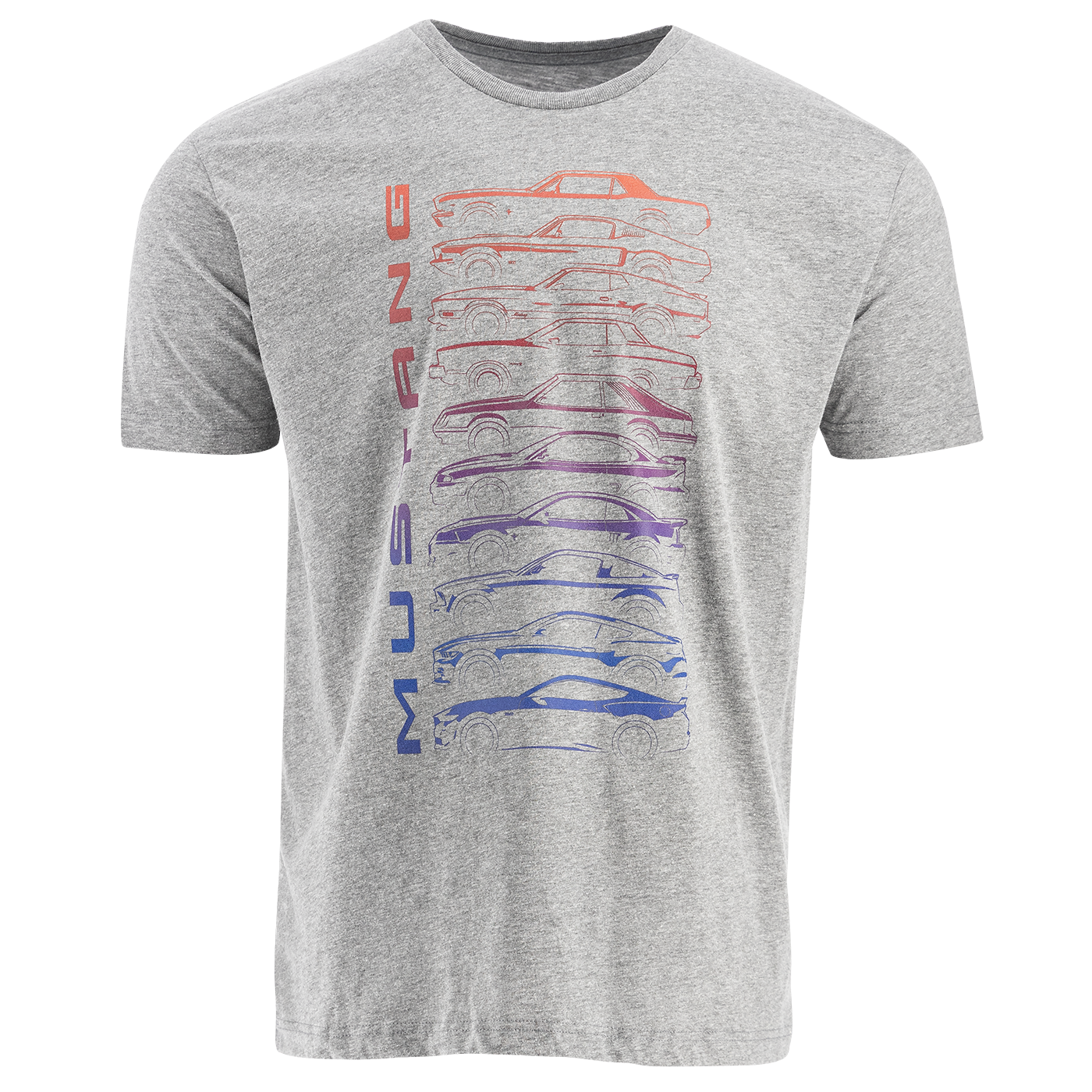 Ford Mustang Evolution Mens Ombre Graphic T-Shirt