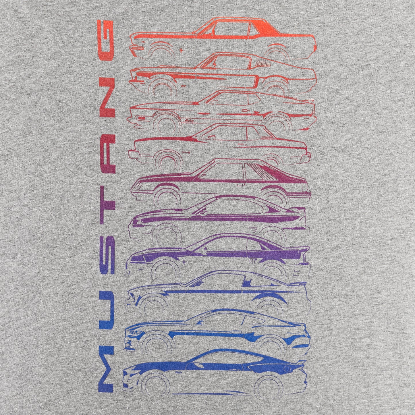 Ford Mustang Evolution Mens Ombre Graphic T-Shirt