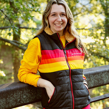 Ford Bronco Free Wheeling Womens Striped Insulated Vest