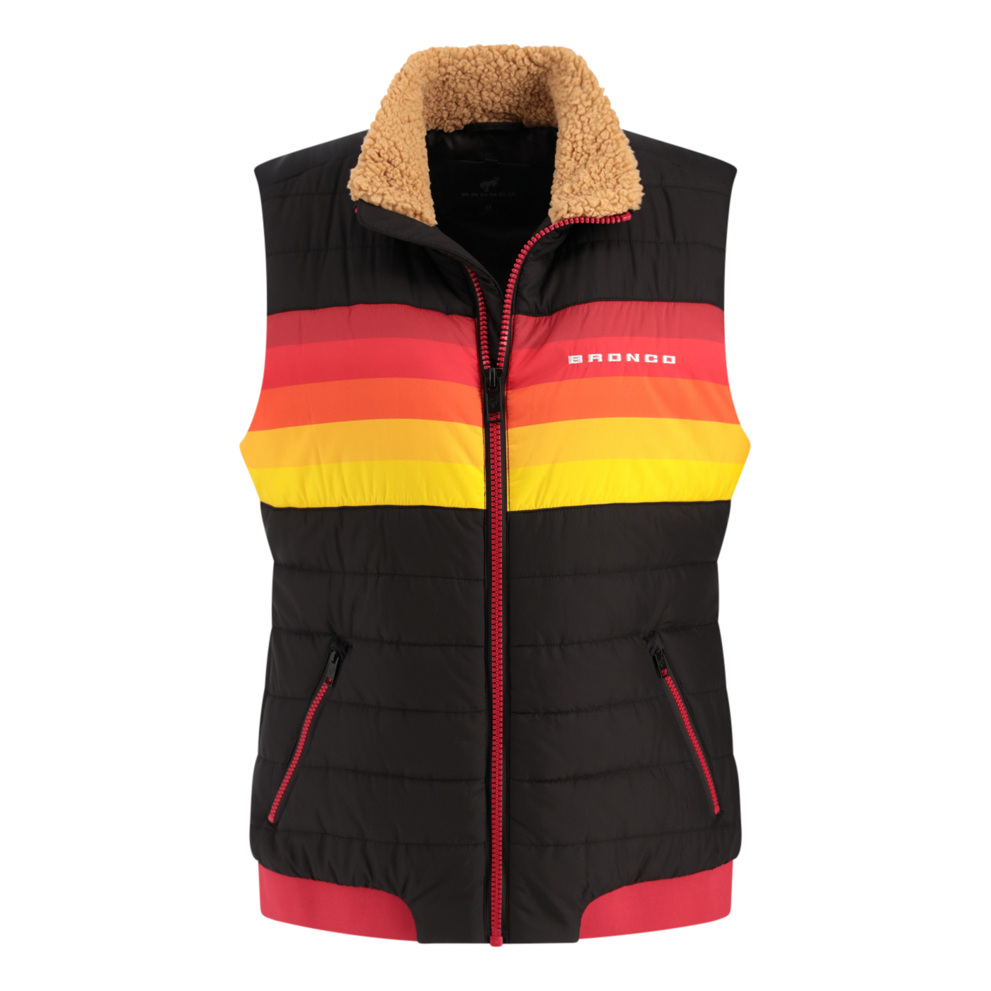 Ford Bronco Free Wheeling Womens Striped Insulated Vest