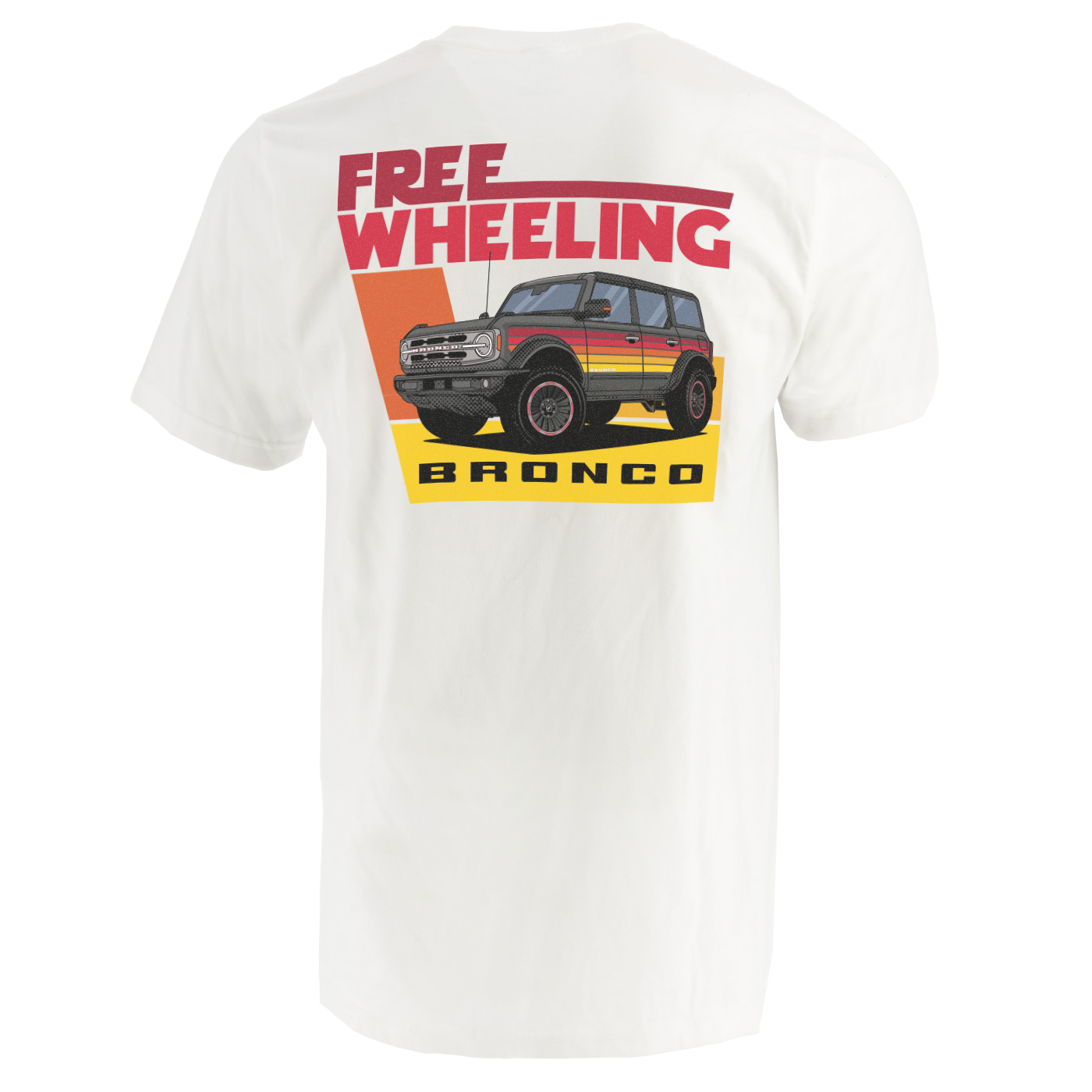 Ford Bronco Free Wheeling Retro White Mens T-Shirt