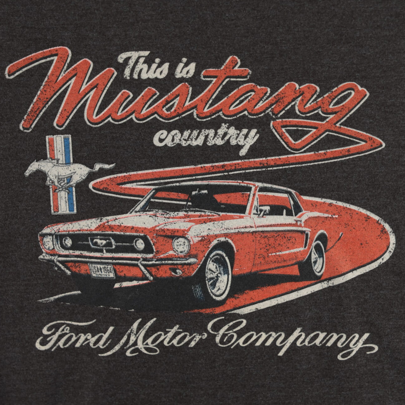 Ford Mustang Country Charcoal Womens Short Sleeve T-Shirt