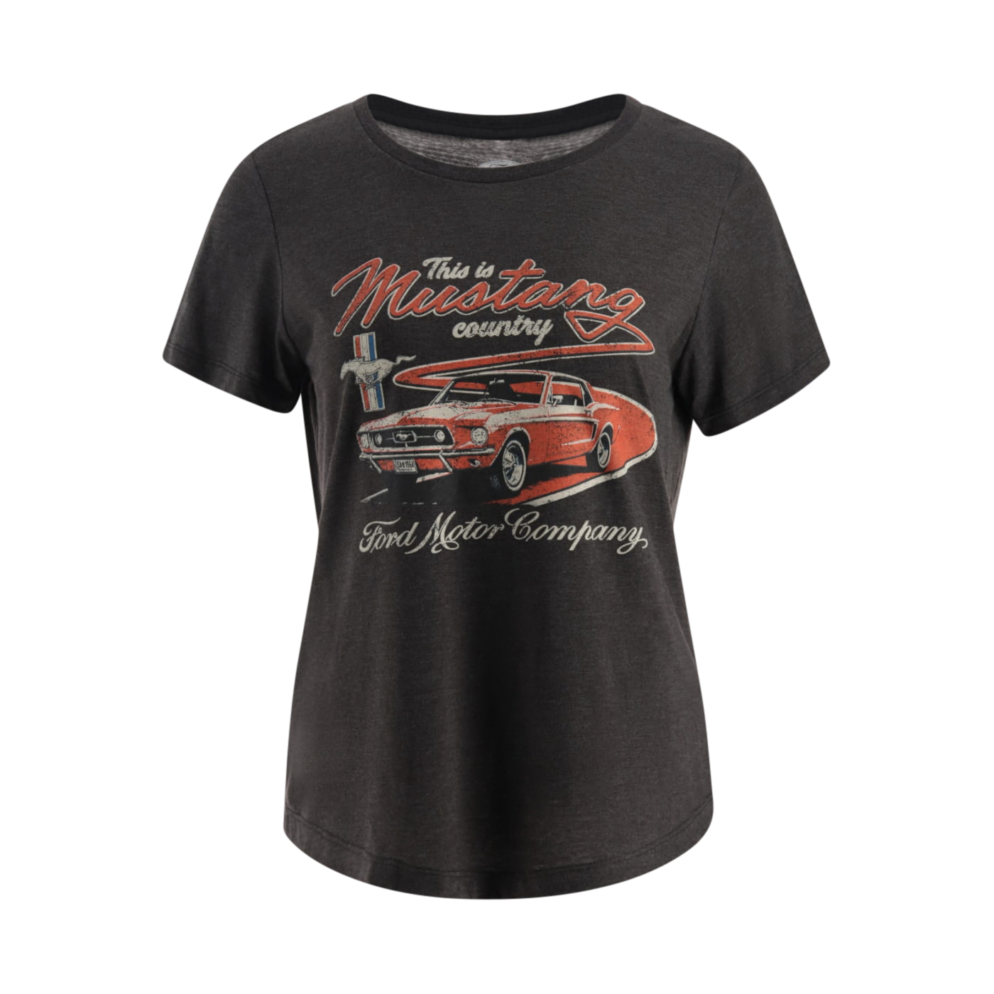 Ford Mustang Country Charcoal Womens Short Sleeve T-Shirt