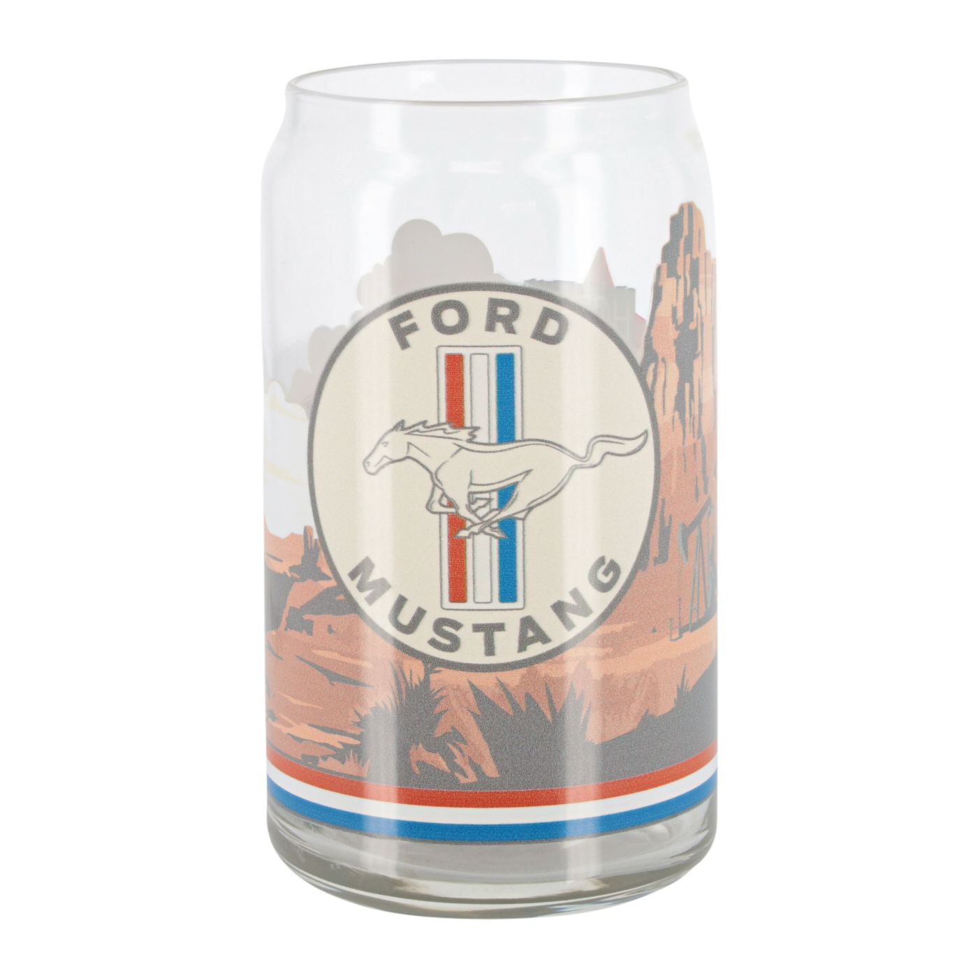 Ford Mustang Tribar 16oz Vintage Soda Can Glass