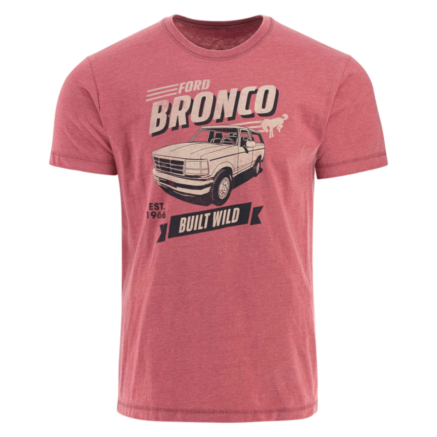 Ford Bronco Built Wild Since 1966 Mens Retro T-Shirt