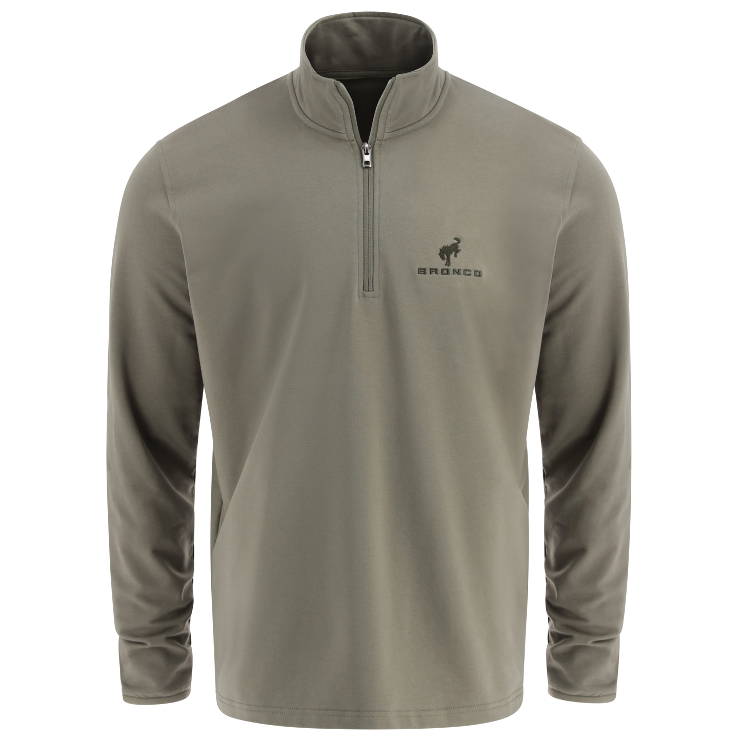 Ford Bronco Mens Green Pullover Quarter Zip Sweatshirt