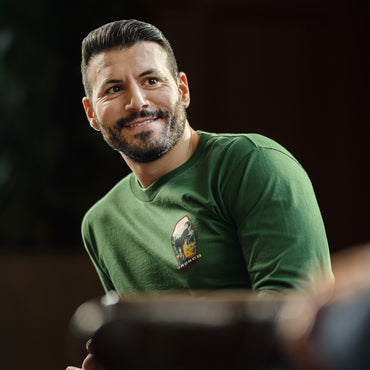 Ford Bronco Built Wild Badge Green Mens Long Sleeve Shirt